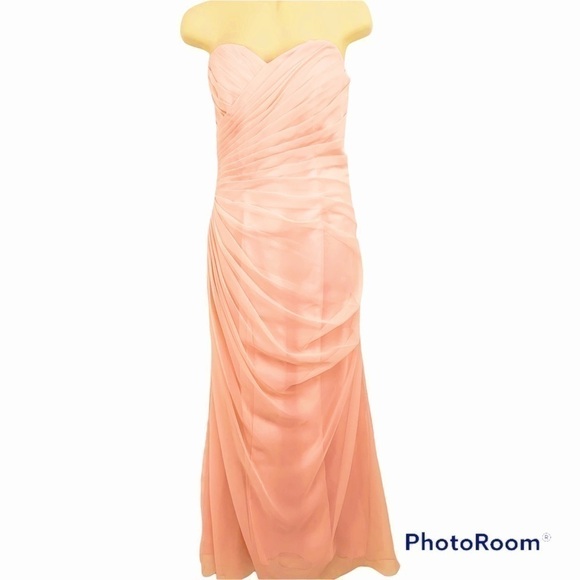 𝅺IMPRESSION Bridal Chiffon Gown - Ruched - Sz 12 - Picture 1 of 12